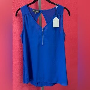 Fortune & Ivy Royal Blue Zip-Front Sleeveless Camisole